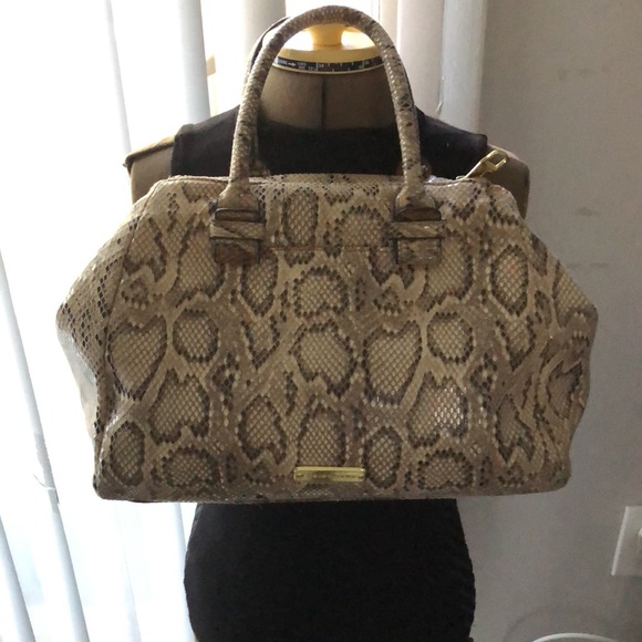 Preloved Steve Madden Snake Print Convertible Satchel Handbag Crossbody Strap. - Picture 10 of 11